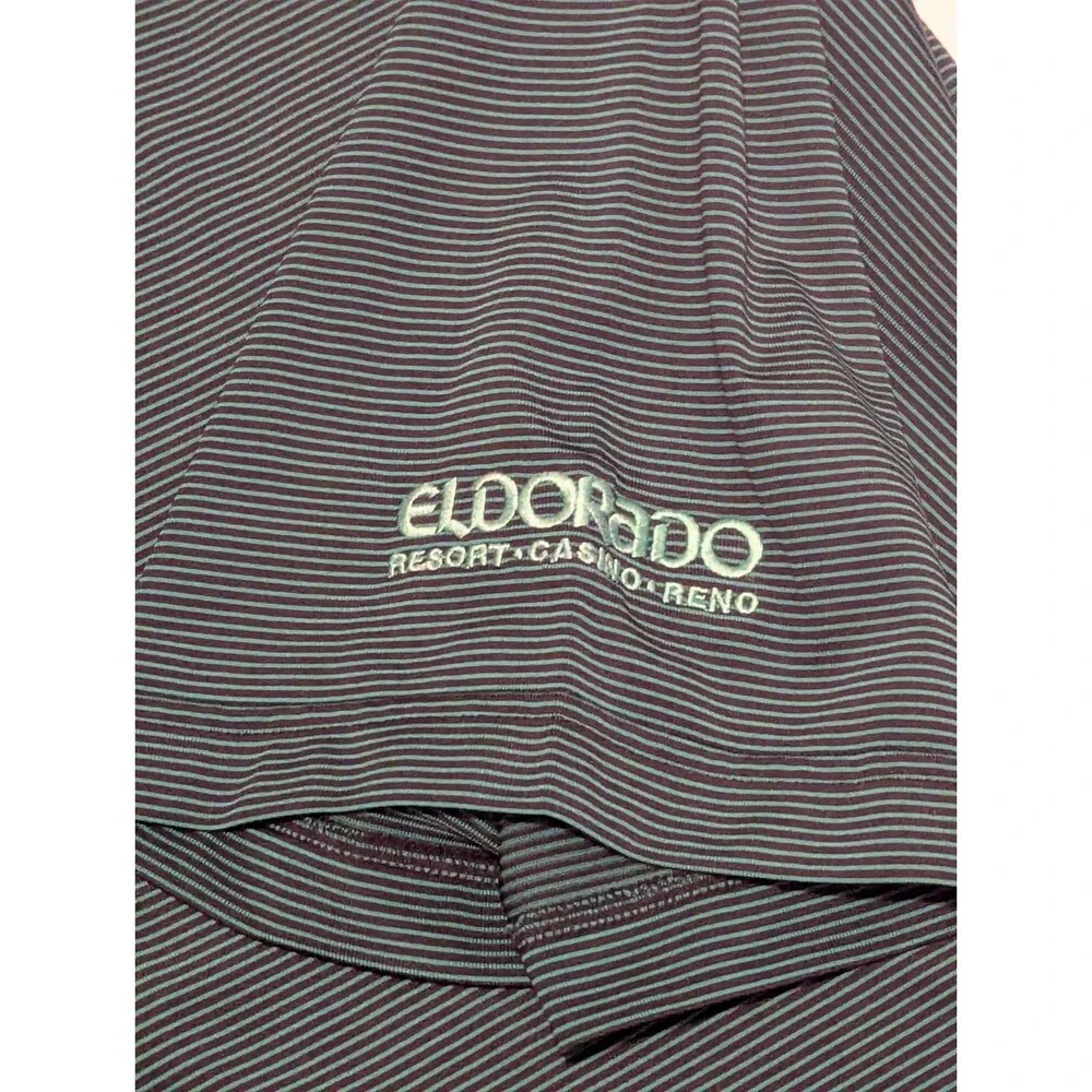 Donald Ross Mens X-Large Polo‎ Shirt Golf Performance Striped *Club Embroidery